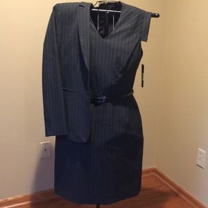 Suit jacket and dress.
